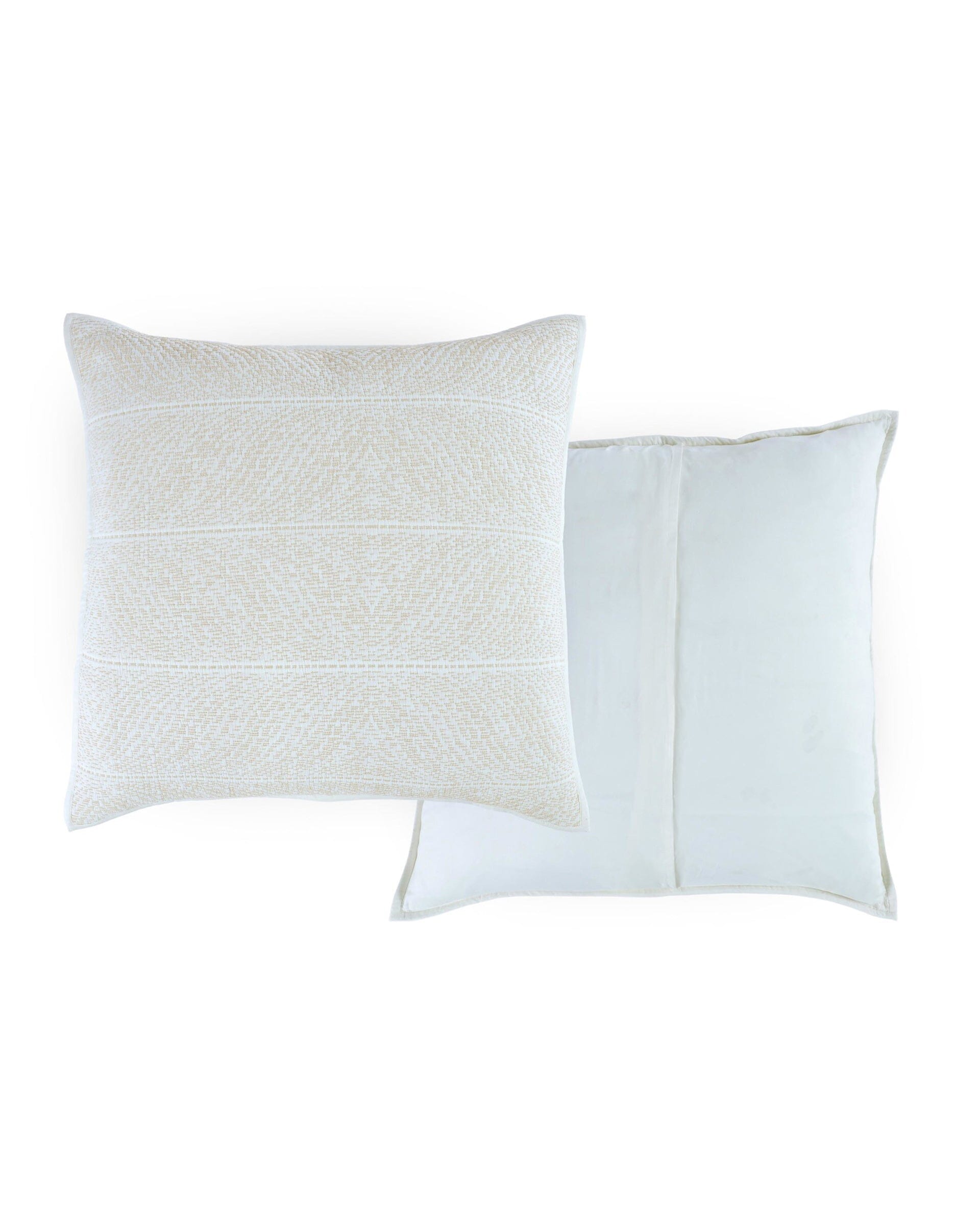 The front view of the Southern Tide Tideline Coverlet Sham by Southern Tide - White Sand